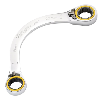 Draper 8242RMM Draper Expert HI-TORQ® Double Ring Ratchet Half Moon Spanner, 19 x 22mm - Code: 03937 - Pack Qty 1