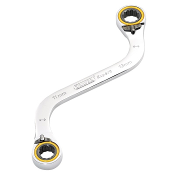 Draper 8243RMM Draper Expert HI-TORQ® Double Ring Ratchet S-Shape Spanner, 11 x 13mm - Code: 03943 - Pack Qty 1