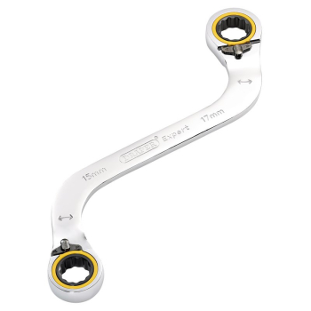 Draper 8243RMM Draper Expert HI-TORQ® Double Ring Ratchet S-Shape Spanner, 15 x 17mm - Code: 03945 - Pack Qty 1
