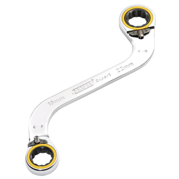 Draper 8243RMM Draper Expert HI-TORQ® Double Ring Ratchet S-Shape Spanner, 19 x 22mm - Code: 03946 - Pack Qty 1