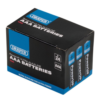 Draper BATT/AAA/24 Draper PowerUP Ultra Alkaline AAA Batteries (Pack of 24) - Code: 03969 - Pack Qty 1