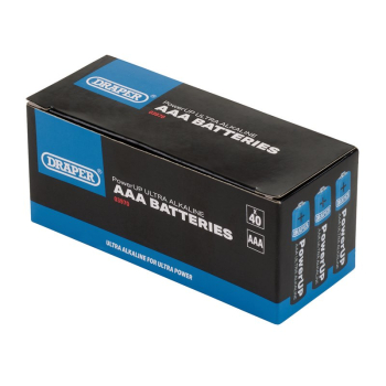 Draper BATT/AAA/40 Draper PowerUP Ultra Alkaline AAA Batteries (Pack of 40) - Code: 03970 - Pack Qty 1