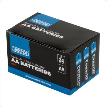 Draper BATT/AA/24 Draper PowerUP Ultra Alkaline AA Batteries (Pack of 24) - Code: 03973 - Pack Qty 1
