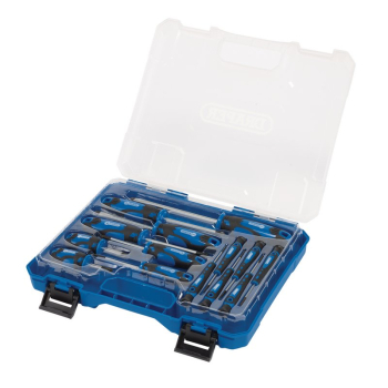 Draper 864/14/B Screwdriver Set with Case, Blue (14 Piece) - Code: 03984 - Pack Qty 1