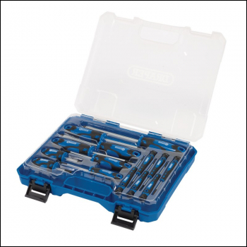 Draper 864/14/B Screwdriver Set with Case, Blue (14 Piece) - Code: 03984 - Pack Qty 1