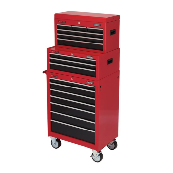 Draper TC6/RC7/TIC Combination Roller Cabinet and Tool Chest, 16 Drawer, Red - Discontinued - Code: 04331 - Pack Qty 1