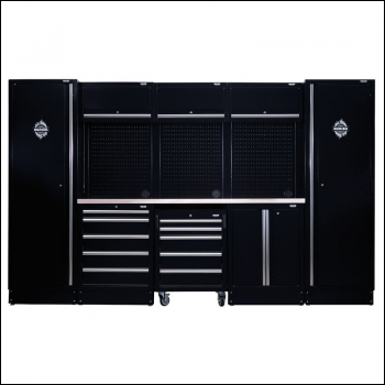 Draper MS400COMBO/16B BUNKER® Modular Storage Combo with Stainless Steel Worktop (16 Piece) - Code: 04402 - Pack Qty 1