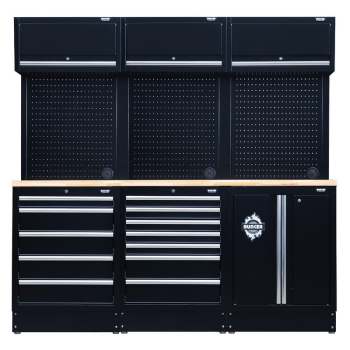 Draper MS400COMBO/14A BUNKER® 14 Piece Modular Storage Combo with Hardwood Worktop, 2040mm - Code: 04411 - Pack Qty 1