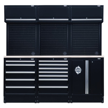 Draper MS400COMBO/14B BUNKER® 14 Piece Modular Storage Combo with Stainless Steel Worktop 2040mm - Code: 04415 - Pack Qty 1
