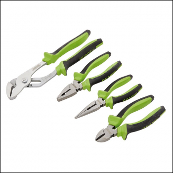 Draper SGPS/4/G Soft Grip Pliers Set, Green (4 Piece) - Code: 04457 - Pack Qty 1