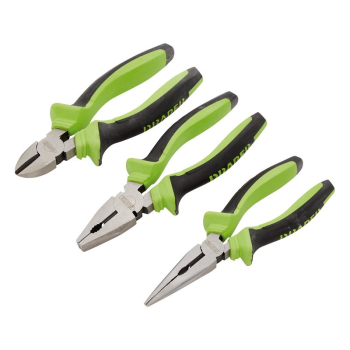 Draper SGPS/3/G Soft Grip Pliers Set, Green (3 Piece) - Discontinued - Code: 04458 - Pack Qty 8