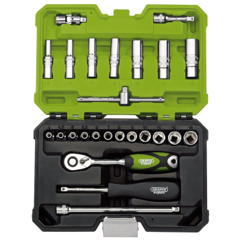 Draper B25MN/SG/GREEN Draper Expert Metric Socket Set, 1/4 inch  Sq. Dr., Green (25 Piece) - Code: 04463 - Pack Qty 1