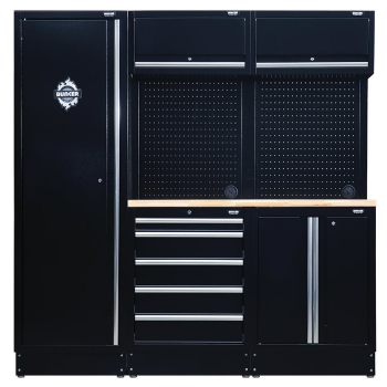 Draper MS400COMBO/11A BUNKER® 11 Piece Modular Storage Combo with Hardwood Worktop, 1960mm - Code: 04488 - Pack Qty 1