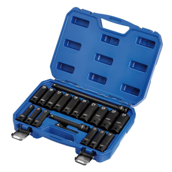 Draper 410D/19/MM Draper HI-TORQ® Metric Deep Impact Socket Set, 1/2 inch  Sq. Dr. (19 Piece) - Code: 04577 - Pack Qty 1