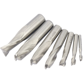 Draper MILL-10045 HSS End Mill Set Dia. Two Flute, 4 - 16mm - Code: 04663 - Pack Qty 1