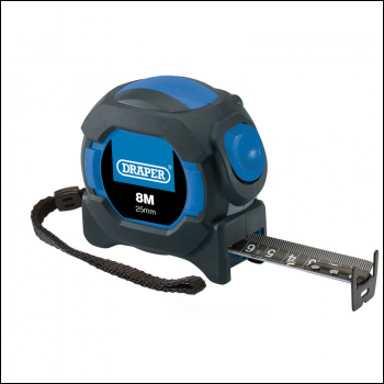 Draper AMTBB/12 Auto Lock Measuring Tape, 8m/26ft x 25mm - Code: 04771 - Pack Qty 12