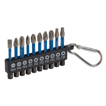 Draper IMBH10 Draper Expert Impact Screwdriver Bit Set, 50mm, 1/4 inch  Hex (10 Piece) - Code: 04933 - Pack Qty 1