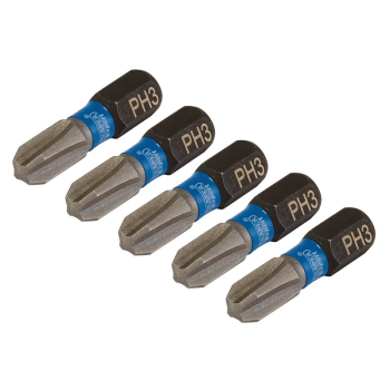 Draper IMBH/PH25/5 Draper Expert Cross Slot/PH Type Impact Screwdriver Bits, No.3 x 25mm, 1/4 inch  Hex (Pack of 5) - Code: 04936 - Pack Qty 1