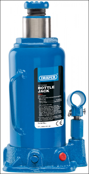 DRAPER 15 Tonne Hydraulic Bottle Jack - Pack Qty 1 - Code: 04981