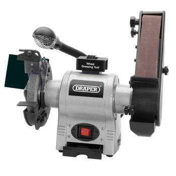 Draper GD650A Bench Grinder with Sanding Belt and Work light, 150mm, 370W - Code: 05096 - Pack Qty 1