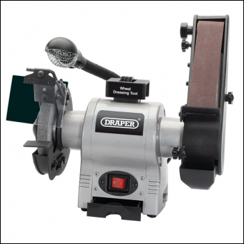 Draper GD650A Bench Grinder with Sanding Belt and Worklight, 150mm, 370W - Code: 05096 - Pack Qty 1