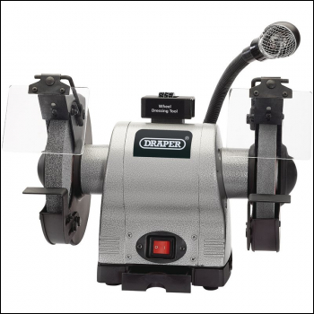 Draper GD825L Heavy Duty Bench Grinder with Worklight, 200mm, 550W - Code: 05097 - Pack Qty 1