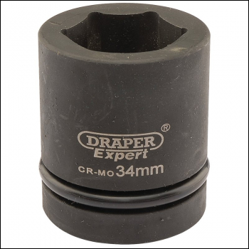 Draper 425-MM Draper Expert HI-TORQ® 6 Point Impact Socket, 1 inch  Sq. Dr., 34mm - Code: 05114 - Pack Qty 1