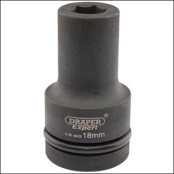 Draper 425D-MM Draper Expert HI-TORQ® 6 Point Deep Impact Socket, 1 inch  Sq. Dr., 18mm - Code: 05133 - Pack Qty 1