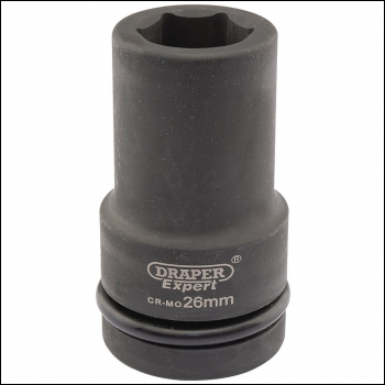 Draper 425D-MM Draper Expert HI-TORQ® 6 Point Deep Impact Socket, 1 inch  Sq. Dr., 26mm - Code: 05141 - Pack Qty 1