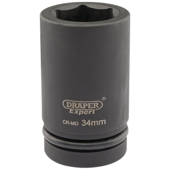 Draper 425D-MM Draper HI-TORQ® 6 Point Deep Impact Socket, 1 inch  Sq. Dr., 34mm - Code: 05148 - Pack Qty 1