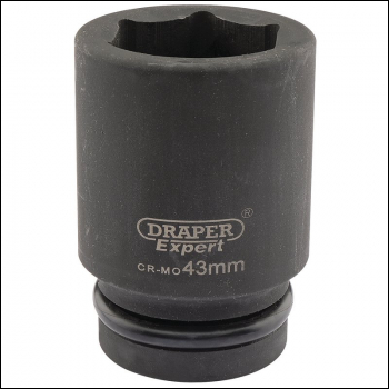 Draper 425D-MM Draper Expert HI-TORQ® 6 Point Deep Impact Socket, 1 inch  Sq. Dr., 43mm - Code: 05153 - Pack Qty 1