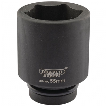 Draper 425D-MM Draper Expert HI-TORQ® 6 Point Deep Impact Socket, 1 inch  Sq. Dr., 55mm - Code: 05156 - Pack Qty 1