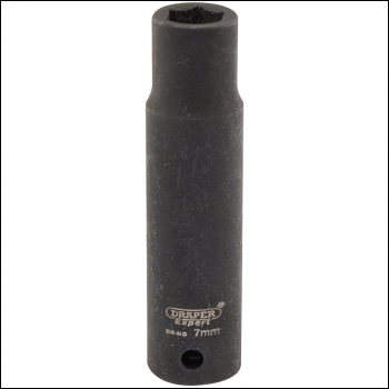 Draper 406D-MM Draper Expert HI-TORQ® 6 Point Deep Impact Socket, 1/4 inch  Sq. Dr., 7mm - Code: 05185 - Pack Qty 1