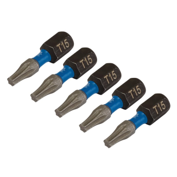 Draper IMBH/TX25/5 Draper Expert TX-STAR® Impact Screwdriver Bits, T15 x 25mm, 1/4 inch  Hex (Pack of 5) - Code: 05492 - Pack Qty 1