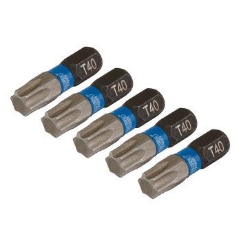 Draper IMBH/TX25/5 Draper Expert TX-STAR® Impact Screwdriver Bits, T40 x 25mm, 1/4 inch  Hex (Pack of 5) - Code: 05497 - Pack Qty 1