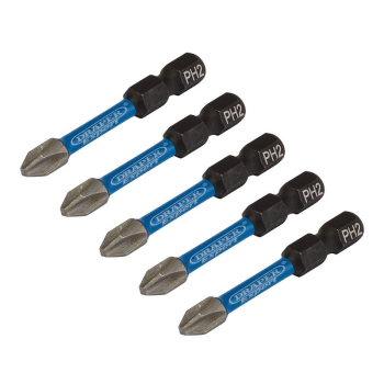Draper IMBH/PH50/5 Draper Expert Cross Slot/PH Type Impact Screwdriver Bits, No.2 x 50mm, 1/4 inch  Hex (Pack of 5) - Code: 05499 - Pack Qty 1