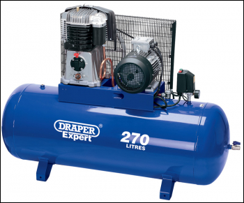 DRAPER 415V Stationary Belt-Driven Air Compressor, 270L, 5.5kW - Pack Qty 1 - Code: 05638