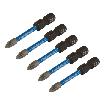 Draper IMBH/PZ50/5 Draper Expert PZ-Type Impact Screwdriver Bits, No.1 x 50mm, 1/4 inch  Hex (Pack of 5) - Code: 05646 - Pack Qty 1