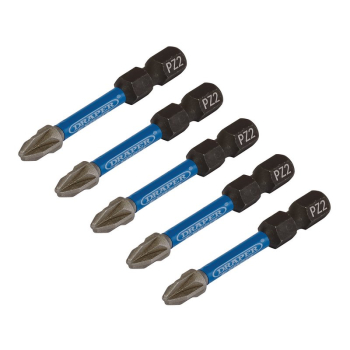 Draper IMBH/PZ50/5 Draper Expert PZ-Type Impact Screwdriver Bits, No.2 x 50mm, 1/4 inch  Hex (Pack of 5) - Code: 05647 - Pack Qty 1