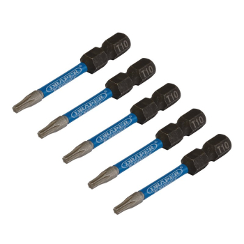 Draper IMBH/TX50/5 Draper Expert TX-STAR® Impact Screwdriver Bits, T10 x 50mm, 1/4 inch  Hex (Pack of 5) - Code: 05649 - Pack Qty 1