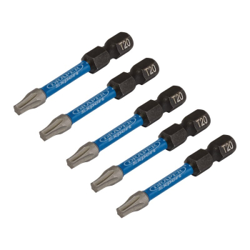 Draper IMBH/TX50/5 Draper Expert TX-STAR® Impact Screwdriver Bits, T20 x 50mm, 1/4 inch  Hex (Pack of 5) - Code: 05652 - Pack Qty 1