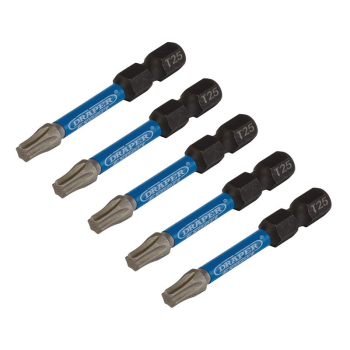 Draper IMBH/TX50/5 Draper Expert TX-STAR® Impact Screwdriver Bits, T25 x 50mm, 1/4 inch  Hex (Pack of 5) - Code: 05653 - Pack Qty 1