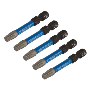 Draper IMBH/TX50/5 Draper Expert TX-STAR® Impact Screwdriver Bits, T30 x 50mm, 1/4 inch  Hex (Pack of 5) - Code: 05656 - Pack Qty 1
