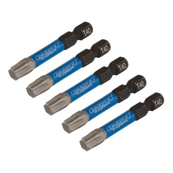 Draper IMBH/TX50/5 Draper Expert TX-STAR® Impact Screwdriver Bits, T40 x 50mm, 1/4 inch  Hex (Pack of 5) - Code: 05672 - Pack Qty 1