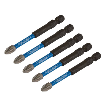 Draper IMBH/PZ75/5 Draper Expert PZ-Type Impact Screwdriver Bits, No.2 x 75mm, 1/4 inch  Hex (Pack of 5) - Code: 05675 - Pack Qty 1