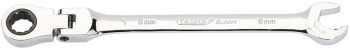 Draper 8328FMM Metric Combination Spanner with Flexible Head and Double Ratcheting Features (9mm) - Code: 06853 - Pack Qty 1