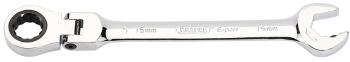 Draper 8328FMM Metric Combination Spanner with Flexible Head and Double Ratcheting Features (15mm) - Code: 06860 - Pack Qty 1