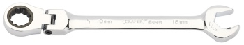 Draper 8328FMM Metric Combination Spanner with Flexible Head and Double Ratcheting Features (18mm) - Code: 06863 - Pack Qty 1
