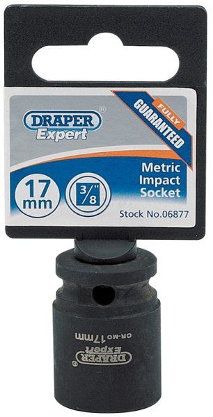 Draper 409-MM Draper HI-TORQ® 6 Point Impact Socket, 3/8 inch  Sq. Dr., 17mm - Code: 06877 - Pack Qty 1