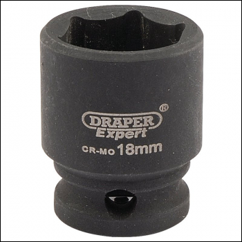 Draper 409-MM Draper Expert HI-TORQ® 6 Point Impact Socket, 3/8 inch  Sq. Dr., 18mm - Code: 06878 - Pack Qty 1